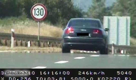 Na A1 vozio čak 246 km/h 