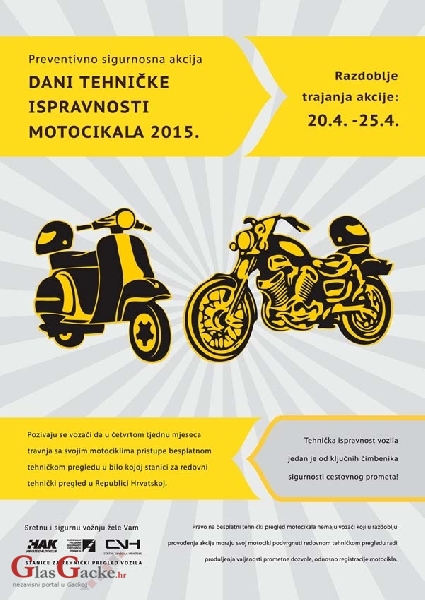 Od sutra Dani tehničke ispravnosti motocikla i mopeda Od sutra Dani tehničke ispravnosti motocikla i mopeda