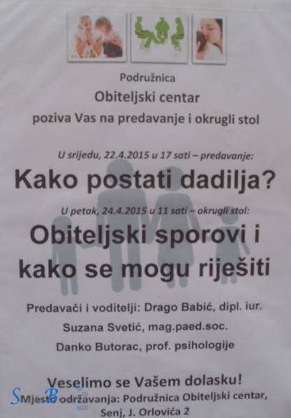 Predavanja u obiteljskom centru