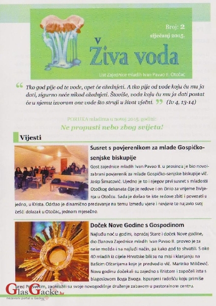 "Živa voda" - list Zajednice mladih Ivan Pavao II.Otočac 