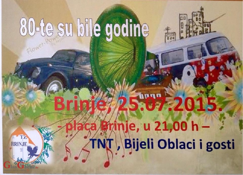 U subotu u Brinju nastupa TNT i Bijeli oblaci 