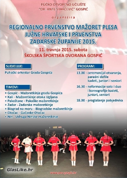 Regionalno prvenstvo mažoret plesa Južne Hrvatske u Gospiću 
