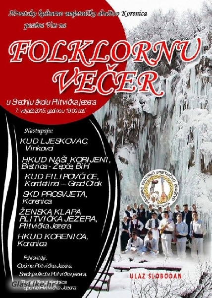 HKUD Korenica poziva na Folklornu večer 
