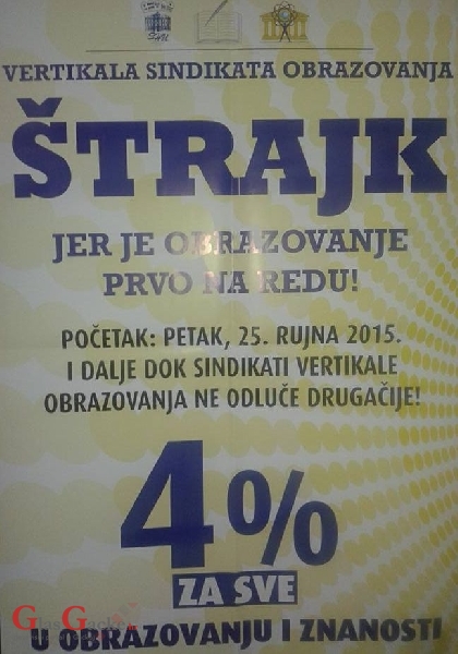 Štrajk prosvjetara u Otočcu se nastavlja....