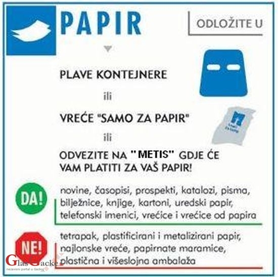 Obavijest o preuzimanju naljepnica za papira i Plan odvoza sekundarnih sirovina iz „zelenih otoka“ Obavijest o preuzimanju naljepnica za papira i Plan odvoza sekundarnih sirovina iz „zelenih otoka“