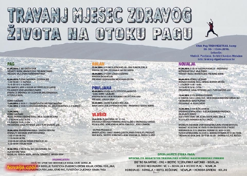 Travanj mjesec zdravog života na otoku Pagu 