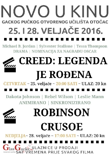 Dva filmska naslova i ovaj tjedan u kinu GPOU-a