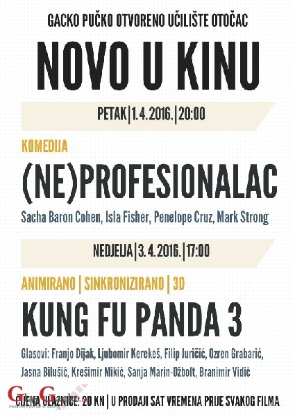 Dva filmska naslova u kinu GPOU-a