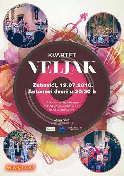 Koncert kvarteta Veljak u Zubovićima