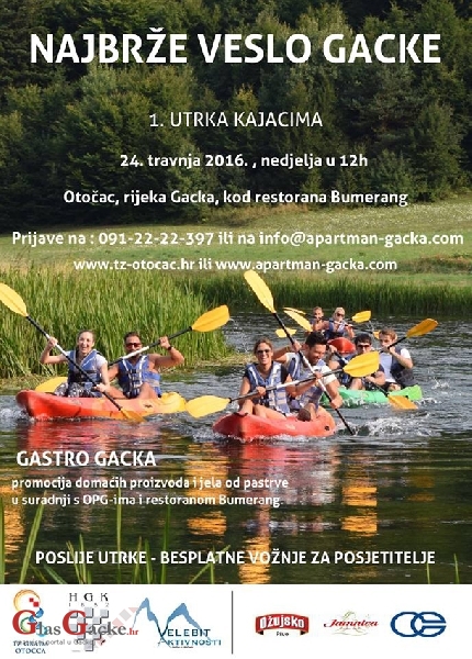 Najbrže veslo Gacke -veslanje kontra matice i niz maticu Najbrže veslo Gacke -veslanje kontra matice i niz maticu