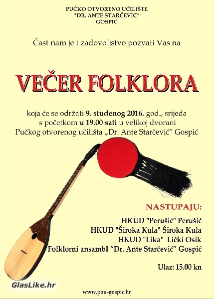 Večer folklora u Gospiću