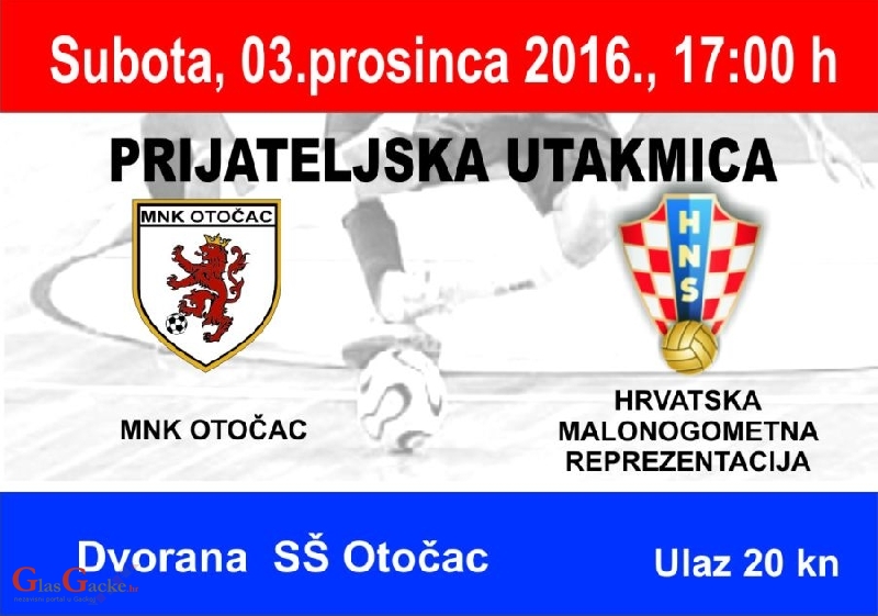 Prijateljska tekma MNK Otočac i Hrvatska malonogometna reprezentacija 