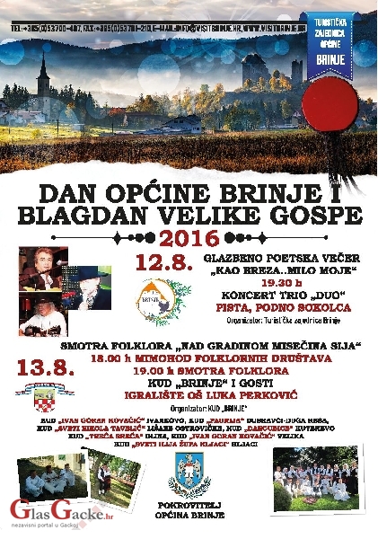 1.Smotra folklora „Nad Gradinom misečina sija“ u Brinju 