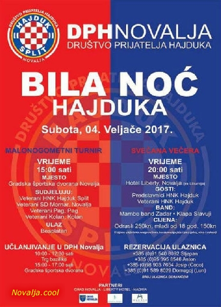 Bila noć Hajduka u Novalji 