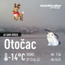 Jutros je Otočac na tek -14*C 