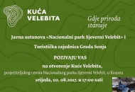U srijedu otvaranje Kuće Velebita U srijedu otvaranje Kuće Velebita