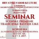 Seminar - Scenska primjena tradicijske baštine Like i Korduna 