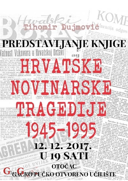 Predstavljanje knjige Hrvatske novinarske tragedije