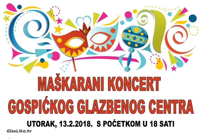 Maškarani koncert Gospićkoga glazbenog centra