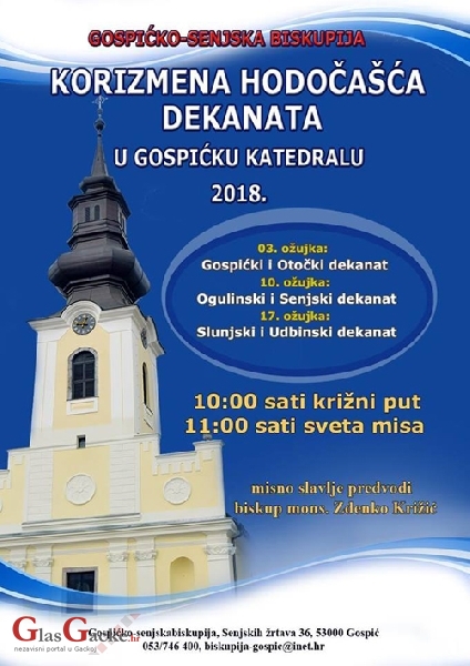 Korizmena hodočašća počinju iz Otočkoga i Gospićkoga dekanata