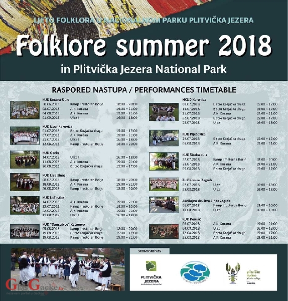 U NP Plitvička jezera i ove godine Folklorno ljeto 2018.