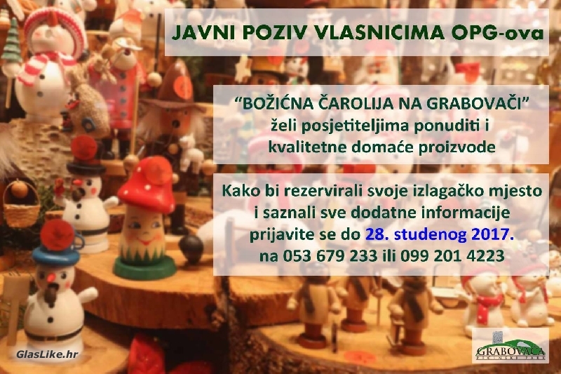 Prijave za sudjelovanje u Božićnoj čaroliji na Grabovači