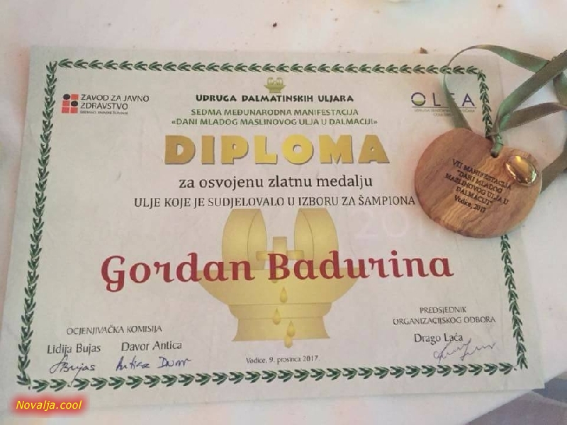 Visoko priznanje kvaliteti ulja od lunjskih maslina