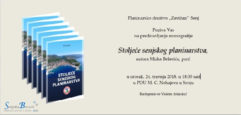 Promocija monografije „Stoljeće senjskog planinarstva“ – Mirko Belavić, prof. – PD „Zavižan“ Promocija monografije „Stoljeće senjskog planinarstva“ – Mirko Belavić, prof. – PD „Zavižan“