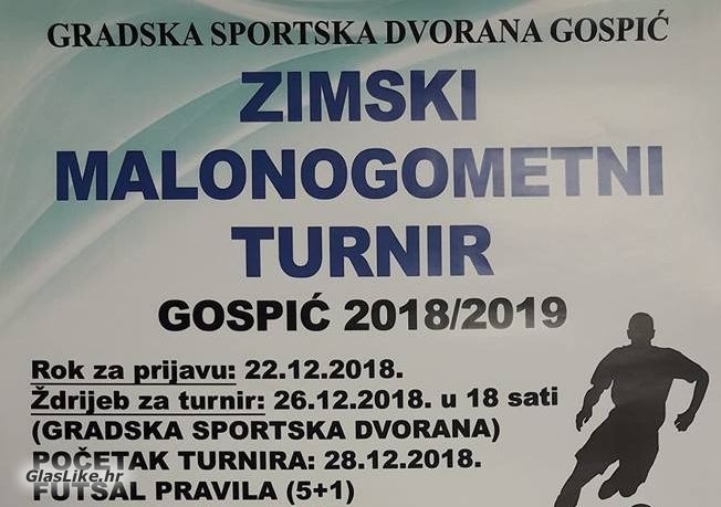 Nagradni fond zimskog turnira "Gospić 2018/2019." respektibilan od 42.000,00 kuna 