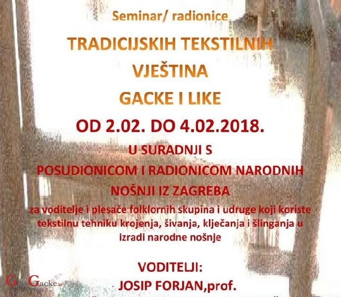  Seminar tradicijskih tekstilnih vještina Gacke i Like