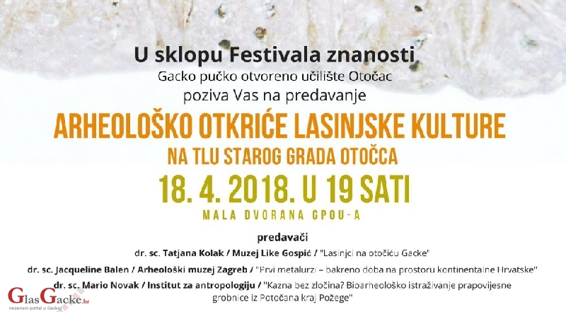 Predstavljanje arheološkog otkrića lasinjske kulture u Otočcu Predstavljanje arheološkog otkrića lasinjske kulture u Otočcu