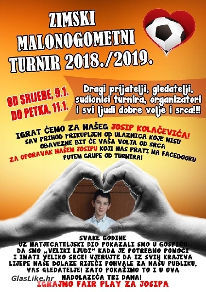 Dobrovoljni prilog od ulaznica sa zimskog malonogometnog turnira ide u humanitarne svrhe 