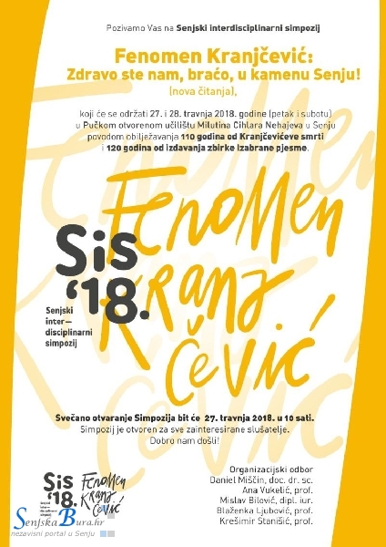 Senjski interdisciplinarni simpozij – Fenomen Kranjčević: Zdravo ste nam, braćo, u kamenu Senju!