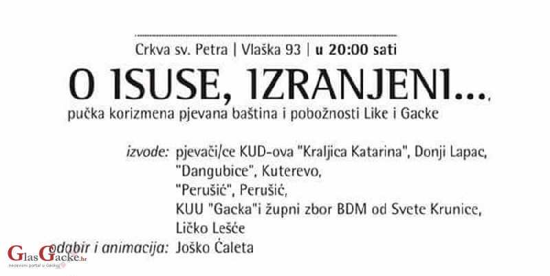 O, Isuse, izranjeni - koncert pasionske baštine