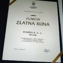 Dodijeljene plakete Zlatna kuna najuspješnijima poduzetnicima