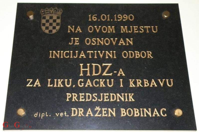 30 godina od utemeljenja Inicijativnog odbora HDZ-a za Gacku, Liku i Krbavu