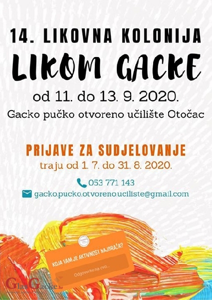 Od subote prijave za likovnu koloniju LIKOM Gacke