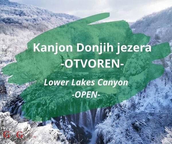 Donja jezera s kanjonon dostupna posjetiteljima