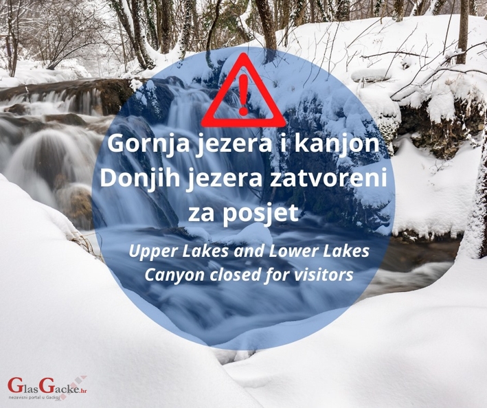 Zbog snijega Gornja jezera i kanjon Donjih jezera zatvoreni