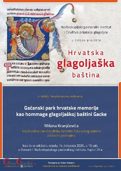 Kranjčević o Gačanskom parku i glagoljaškoj baštini Gacke