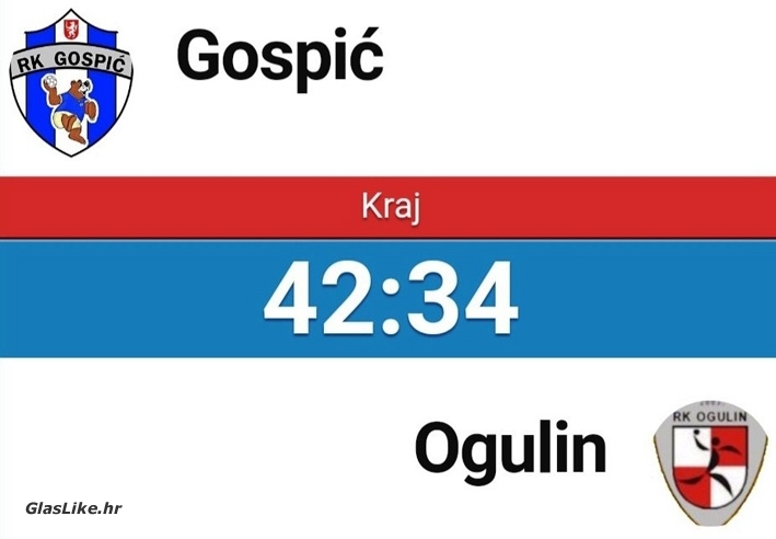 Gospićani pobijedili Ogulince Gospićani pobijedili Ogulince