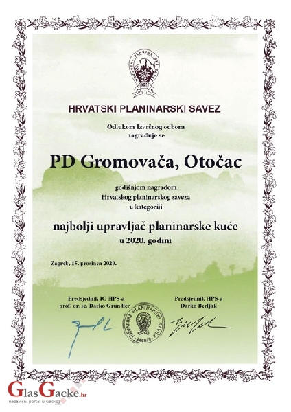 PD Gromovača - najbolji upravljač planinarske kuće PD Gromovača - najbolji upravljač planinarske kuće