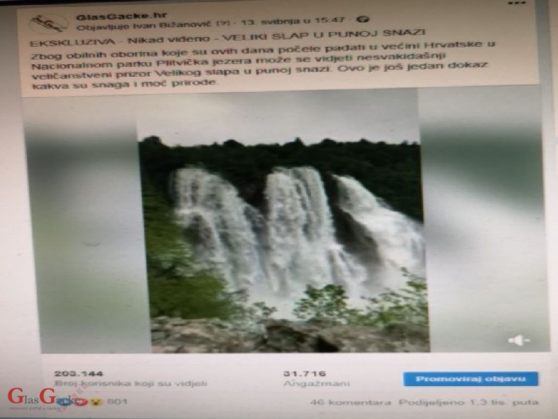 Preko 203.000 korisnika portala pogledali video Velikog slapa s Plitvica Preko 203.000 korisnika portala pogledali video Velikog slapa s Plitvica
