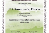 PD Gromovača - najbolji upravljač planinarske kuće