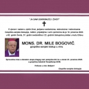 Pokop biskupa Bogovića u utorak 