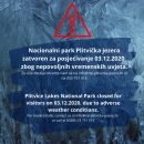 Plitvička jezera danas zatvorena za posjetitelje