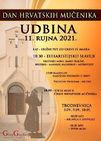 Dan hrvatskih mučenika - 11. rujna Dan hrvatskih mučenika - 11. rujna