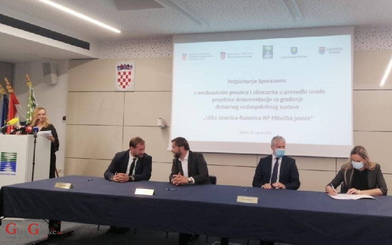 Potpisan ugovor za izgradnju vodoopskrbnog sustava LIČKA JASENICA-RAKOVICA- NP PLITVIČKA JEZERA