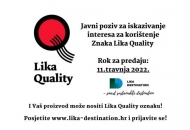 Otvoren 5.  Javni poziv za iskazivanje interesa za korištenje Znaka Lika Quality